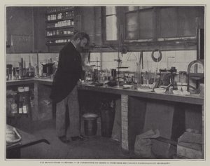 Fransa Sevres porselen fabrikası kimya laboratuvarında Bilimsel ve Teknik İşler Direktörü (s/b fotoğraf) by French Photographer