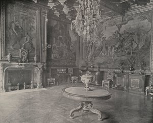 Çizim Odası, Fontainebleau Sarayı (s/b fotoğraf) by French Photographer