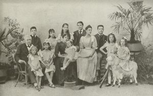 Ferdinand De Lesseps, eşi ve çocukları ile (s/b fotoğraf) by French Photographer
