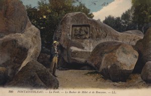 Fontainebleau, La Foret, Milet Kayası ve Rousseau by French Photographer