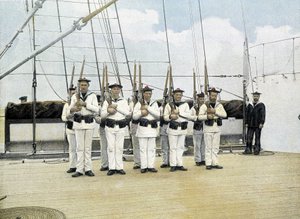 Fransız Donanması, 19. yüzyıl sonu: tüfek tatbikatı - İncil. des Arts deco. by French Photographer