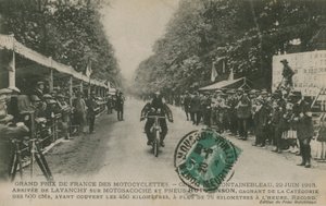 Fransız motosiklet Grand Prix, Fontainebleau, 22 Haziran 1913. Lavanchy, Hutchinson lastikleriyle Motosacoche