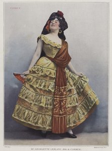 Georgette Leblanc, Carmen rolünde, 1899 (renkli fotoğraf)
