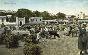 Grand Socco, Tanca, Fas (renkli fotoğraf) by French Photographer