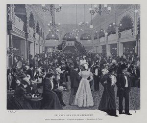 Folies Bergere Salonu, Paris, bir arada (s/b fotoğraf) by French Photographer