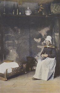 Interieur DAuvergne, Kadın örgü by French Photographer