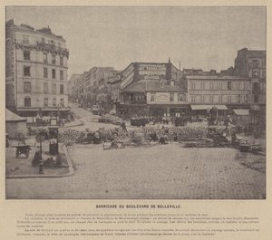 Paris Komünü, Boulevard De Belleville Barikatı (s/b fotoğraf) by French Photographer