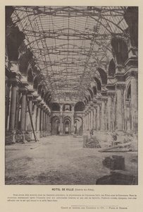Paris Komünü, Hotel De Ville, Galerie des Fetes (s/b fotoğraf) by French Photographer