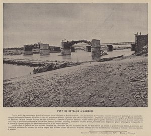 Paris Komünü, Pont De Bateaux At Asnieres (s/b fotoğraf) by French Photographer