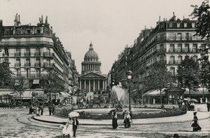 La Rue Soufflot et le Pantheon, Soufflot Sokağı ve Pantheon (fotogravür) by French Photographer