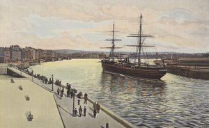Le Havre, Bir vapurun dış limana girişi by French Photographer