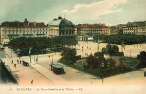 Le Havre, La Place Gambetta, Tiyatro by French Photographer