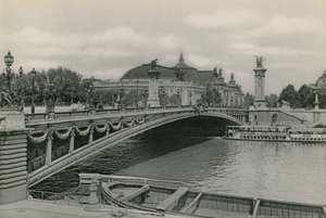 Pont Alexandre III ve Grand Palais, Alexandre Köprüsü ve Büyük Saray (fotogravür) by French Photographer