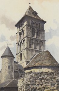 Livernon, Kilise, Çan kulesi ve Apsis by French Photographer