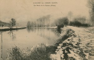 Longpre-les-Corps-Saints - kışın Somme kıyıları. 1913 yılında gönderilen kartpostal. by French Photographer