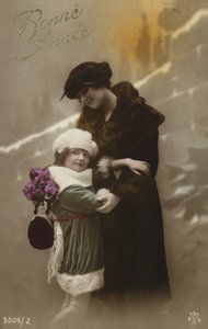 Anne ve kızı ile yeni yıl kartı by French Photographer