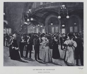 Aralık sırasında Theater du Vaudeville, Paris dışında (s/b fotoğraf) by French Photographer