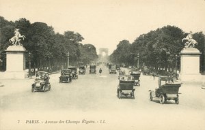 Paris, Champs Elysees Bulvarı (b/w fotoğraf) by French Photographer