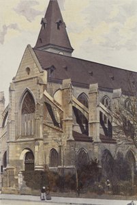 Paris, Saint-Medard Kilisesi, Porche O ve yan görünüm by French Photographer