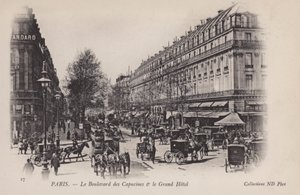 Paris, Le Boulevard Des Capucines, Le Grand Otel by French Photographer