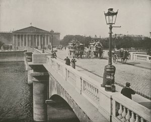Paris: Pont de la Concorde ve Temsilciler Meclisi (s/b fotoğraf) by French Photographer