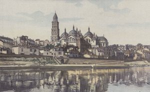 Perigueux, Cathedrale Saint-Front, Adanın g kıyısından alınan görünüm by French Photographer