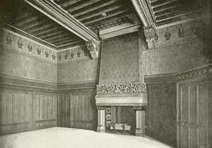 Pierrefonds, Cabinet de Travail du Seigneur (b/w fotoğraf) by French Photographer