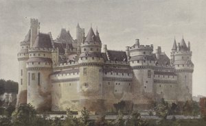 Pierrefonds, Chateau (Villers-Cotterets yolundan alınan görünüm) by French Photographer
