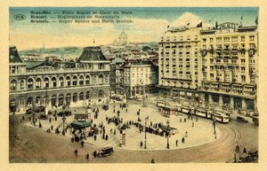 Place Rogier ve Gare du Nord, Brüksel (renkli fotoğraf) by French Photographer