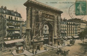 Porte Saint-Denis, Paris, Fransa. 1913 yılında gönderilen kartpostal. by French Photographer
