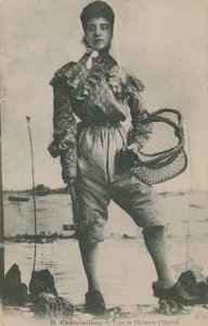 1913'te gönderilen bir istiridye balıkçısının kartpostalı by French Photographer