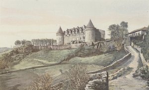 Rochechouart, Chateau, Genel görünüm, güneye çekilmiş by French Photographer