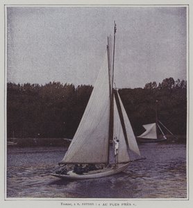 Seine Nehri üzerinde yelkenli tekne (renkli fotoğraf) by French Photographer