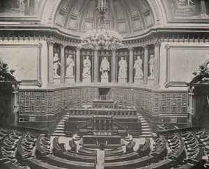 Senato Odası, Lüksemburg Sarayı (s/b fotoğraf) by French Photographer