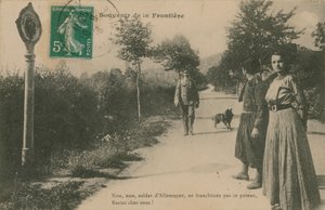Fransız-Alman sınırının hatırası. 1913 yılında gönderilen kartpostal. by French Photographer