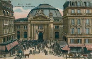 Paris, Fransa'da Borsa. 1913 yılında gönderilen kartpostal. by French Photographer