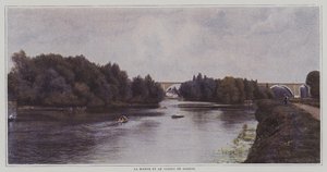 Marne Nehri ve Nogent Viyadüğü, Fransa (renkli fotoğraf) by French Photographer