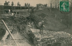 Villers-Cotterets. La Foret - Aptal-la-Poterie'de Menier Hallali de Cerf ekibi. 1913 yılında gönderilen kartpostal. by French Photographer