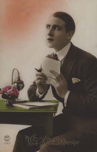 Bir mektup yazan genç adam by French Photographer