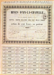 100 frank Aachen madenlerinin hamiline hissesi, 1856 by French School