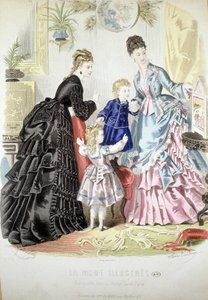 2 kadın ve 2 çocuk: Moda - “” Album de la Mode illustrée”””de by French School