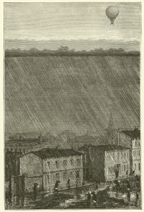 Yağmurun üzerinde bir Balon (gravür) by French School