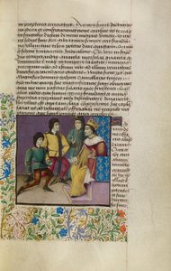 A King at Court, c.1460-70 (kızgınlık, altın varak, parşömen üzerine boya ve mürekkep) by French School