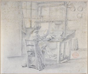 Sevr Fabrikasında Bir Porselen Ressamı, 1780 dolayları by French School