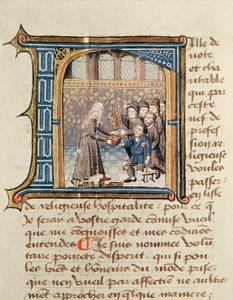 Hastalardan Hediye Alan Bir Kız Kardeş, Le Livre de Vie Active de lHotel Dieu de Paris, Jean Henry, c.1482 by French School