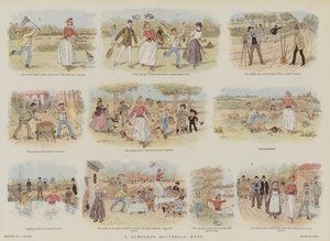 Bir Banliyö Kelebek Avı (chromolitho) by French School