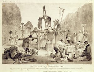Görecek olanlara merhaba!, levha 406 ve 407, no.194, La Caricature, Delaunois tarafından basılmıştır. by French School