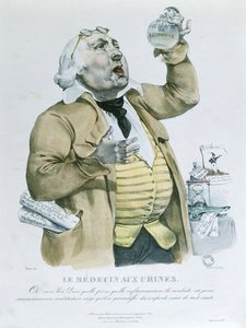 İdrarı inceleyen bir doktor by French School