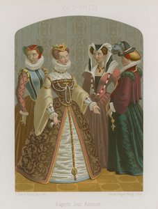 Bir grup iyi giyimli kadın by French School