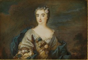 Louise-Jeanne de Durfot adında bir bayan, Duchesse de Mazarin et de la Meilleraye, c.1750 by French School